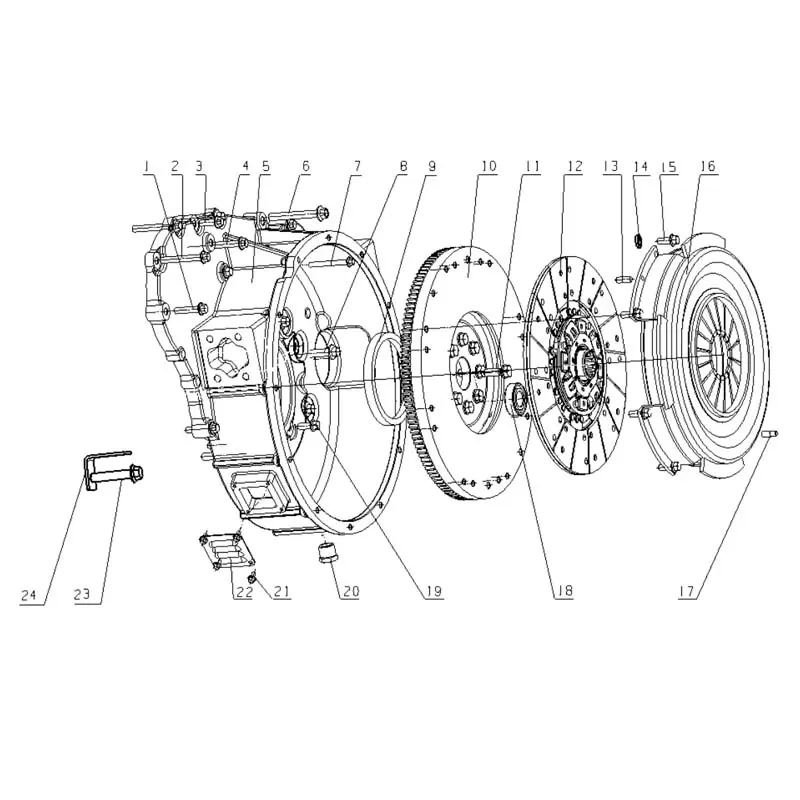 Genuine YC4S140-48(S56D1) Engine Parts - Alternator, Air Compressor, Steering Pump, Fan