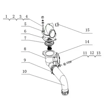 Genuine YC4D120-21(D1204) Engine Parts - Thermostat, Water Pump, Fan, Power Output & Steering Pump