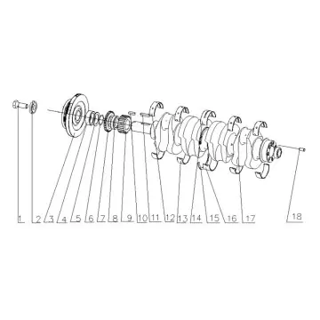 Genuine YC4D120-21(D1204) Engine Parts - Crankshaft Damper, Camshaft, Valve Tappet & Intake/Exhaust Pipe