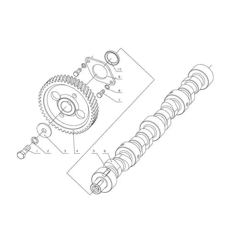 Genuine YC4D120-21(D1204) Engine Parts - Crankshaft Damper, Camshaft, Valve Tappet & Intake/Exhaust Pipe